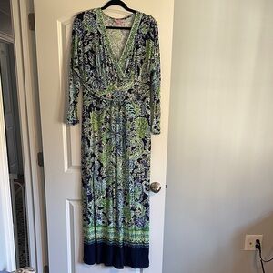 Lilly Pulitzer Navy and Green Long Sleeve Dress